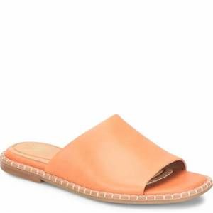 NEW SOFFT women noble ii flat leather slide in sunset orange
